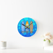 Geboren zu surfen runde wanduhr (Zuhause)
