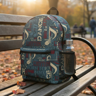 Geboren zu tanzen Blau/Rot/Gold ID277 Bedruckter Rucksack