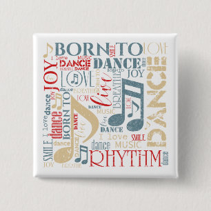 Geboren zu tanzen Blau/Rot/Gold ID277 Button