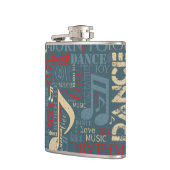 Geboren zu tanzen Blau/Rot/Gold ID277 Flachmann (Links)