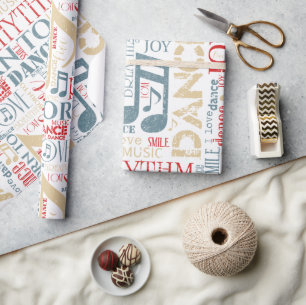 Geboren zu tanzen Blau/Rot/Gold ID277 Geschenkpapier