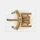 Geboren zu tanzen (Leopard) Fleecedecke (Vorderseite (Horizontal))
