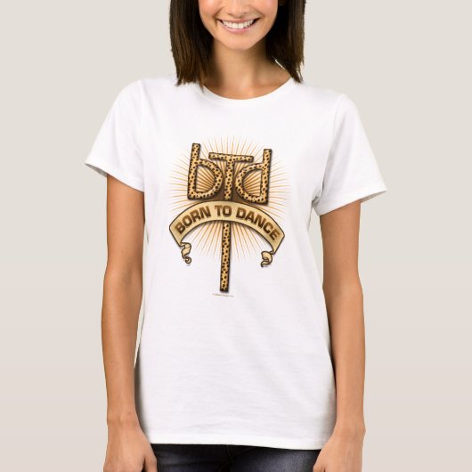 Geboren zu tanzen (Leopard) T-Shirt (Vorderseite)