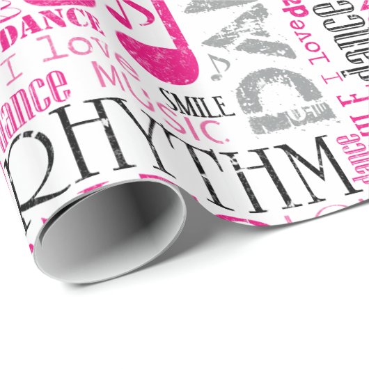 Geboren zu tanzen Rosa/Schwarz-ID277 Geschenkpapier (Rolleneckpunkt)