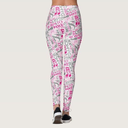 Geboren zu tanzen Rosa/Schwarz-ID277 Leggings (Rückseite)