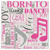 Geboren zu tanzen Rosa/Schwarz-ID277 Stoff (Nahaufnahme)