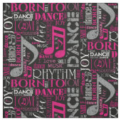 Geboren zu tanzen Rosa/Weiß-ID277 Stoff (Muster)