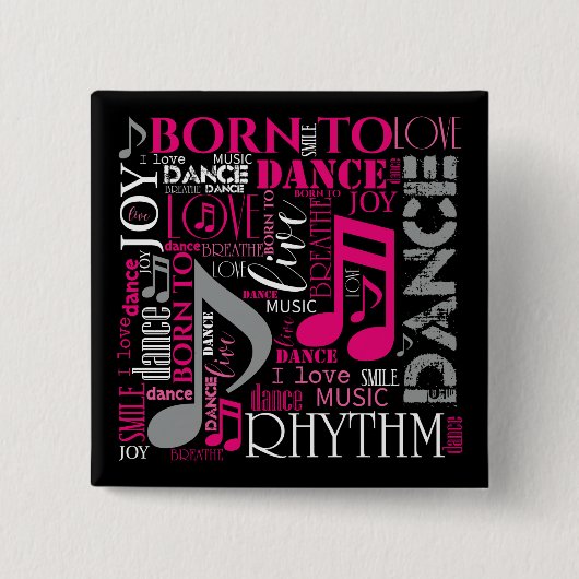 Geboren zu Tanzpink ID277 Button (Vorderseite)