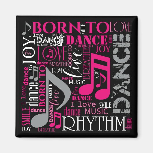 Geboren zu Tanzpink ID277 Magnet (Vorne)