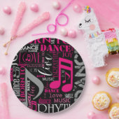 Geboren zu Tanzpink ID277 Pappteller (Party)