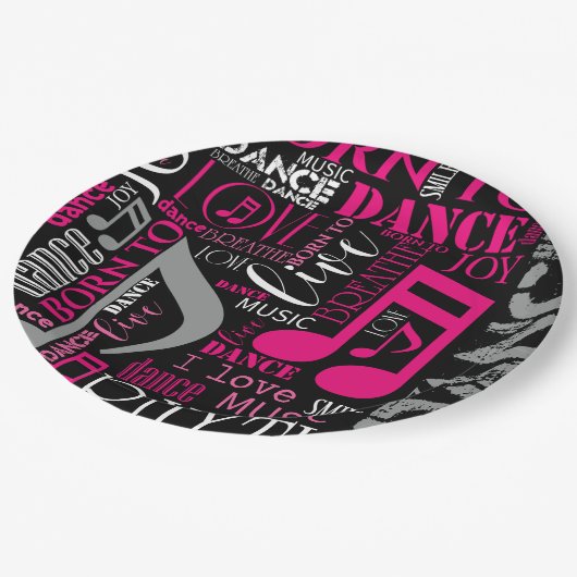 Geboren zu Tanzpink ID277 Pappteller (Schrägansicht)