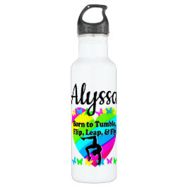 GEBOREN ZU TUMBLE GYMNAST GIRL DESIGN EDELSTAHLFLASCHE