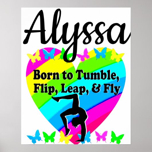 GEBOREN ZU TUMBLE GYMNAST GIRL DESIGN POSTER (Vorne)