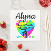 GEBOREN ZU TUMBLE GYMNAST GIRL DESIGN SERVIETTE (Beispiel)