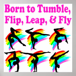 GEBOREN ZU TUMBLE GYMNASTICS-DESIGN POSTER