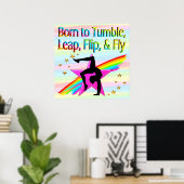 GEBOREN ZU TUMBLE GYMNASTIK POSTER (Heimbüro)