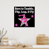 GEBOREN ZU TUMBLE, LEAP UND FLIEGEN GYMNAST POSTER (Küche)