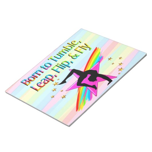 GEBOREN ZU TUMENTIERTEM GYMNASTIK-NOTEPAD NOTIZBLOCK (angewinkelt)