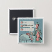 Geboren zu Tweetend lustiger Cartoon Button (Vorne & Hinten)