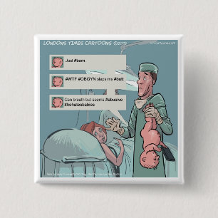 Geboren zu Tweetend lustiger Cartoon Button