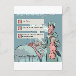 Geboren zu Tweetend lustiger Cartoon Postkarte