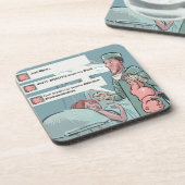 Geboren zu Tweetend lustiger Cartoon Untersetzer (Linke Seite)