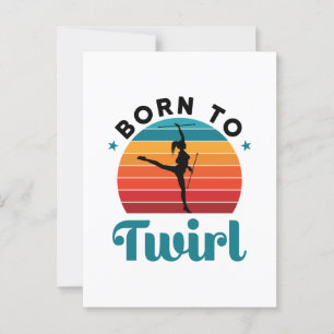 Geboren zu Twirl Niedlich Baton Twirler Postkarte