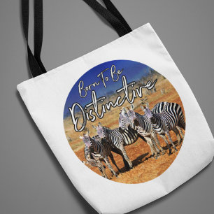 "Geboren zu unterscheiden" Zebra Art Tasche
