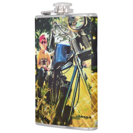 Geboren zu Wild 6 oz oder 8 oz Flask Flachmann (Links)
