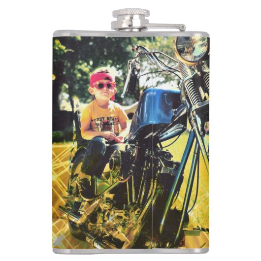 Geboren zu Wild 6 oz oder 8 oz Flask Flachmann (Rückseite)