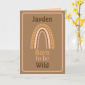 Geboren zu Wild geklappter Grußkarte Karte (Gelbe Blume)