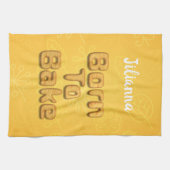 Geboren zum Backen von Brot typografischer Spaß Geschirrtuch (Horizontal)