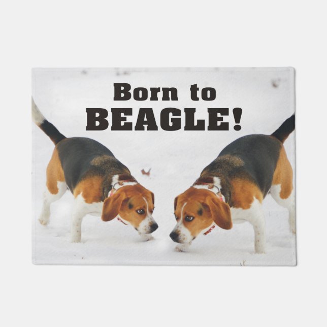 Geboren zum Beagle Fußmatte (Vorderseite)