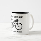 Geboren zum Bikepack gezwungen zum Wandern Zweifarbige Tasse (VorderseiteRechts)