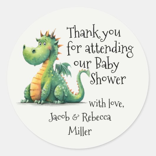 Geboren zum Breathe Fire Baby Dusche Danke Sticker (Vorderseite)