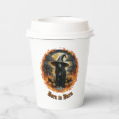 Geboren zum Brennen von Hexen- und Jack-Spooky-Pap Pappbecher (Rückseite)