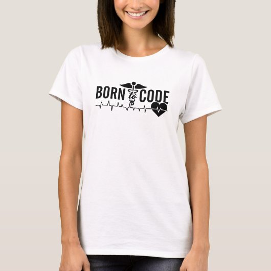 Geboren zum Code des ICD-Codings für Ärztliche Cod T-Shirt (Vorderseite)