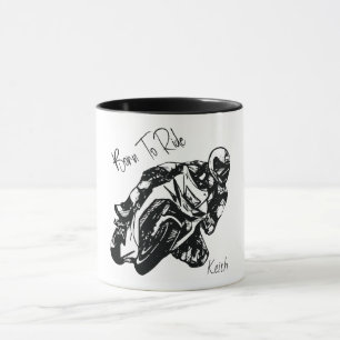 Geboren zum Fahren Personalisierter Name Tasse