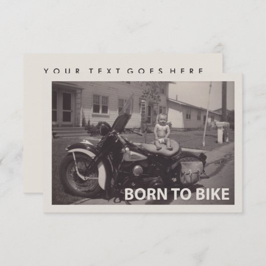 geboren zum Fahrrad Einladung (Vorne/Hinten)