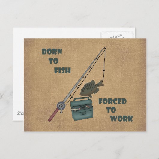 Geboren zum Fisch - Arbeitszwang Postkarte (Vorne/Hinten)