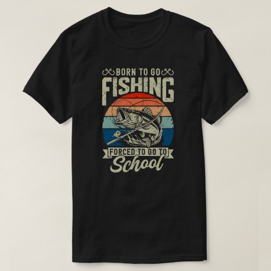 GEBOREN ZUM FISCHEN T-Shirt (Design vorne)