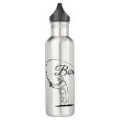 Geboren zum Fischfang Edelstahlflasche (Links)