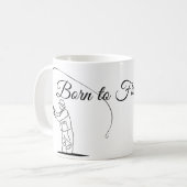 Geboren zum Fischfang Kaffeetasse (Vorderseite Links)