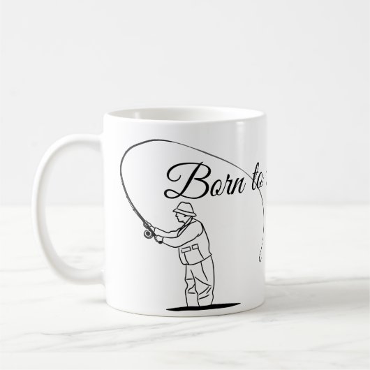 Geboren zum Fischfang Kaffeetasse (Links)