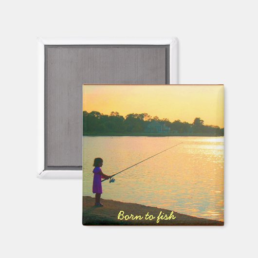 Geboren zum Fischmagnet Magnet (Vorderseite/Rückseite)