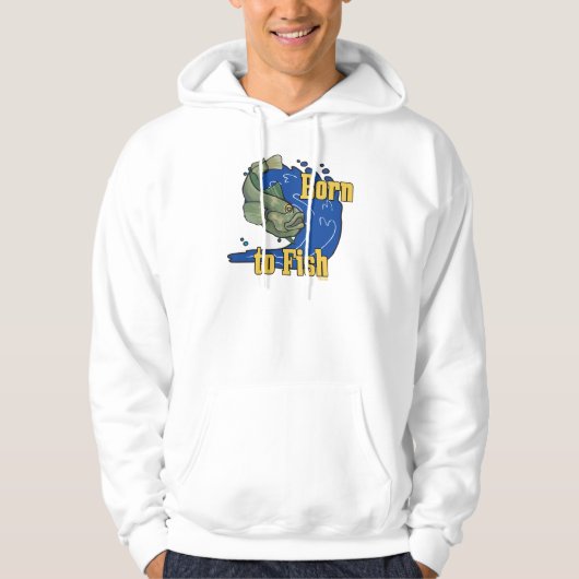 Geboren zum Fish Fishing-Thirt Hoodie (Vorderseite)
