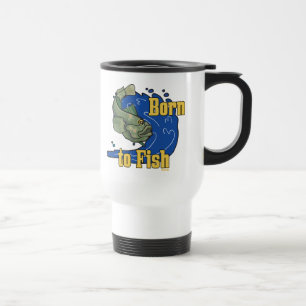 Geboren zum Fish Fishing-Thirt Reisebecher