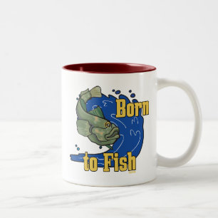 Geboren zum Fish Fishing-Thirt Zweifarbige Tasse