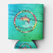 Geboren zum Fliegen von Regenbogenforellen Fischen Dosenkühler (Vorderseite)