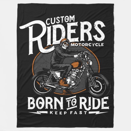 Geboren zum Führen von Motorrädern Fleecedecke (Vorderseite)